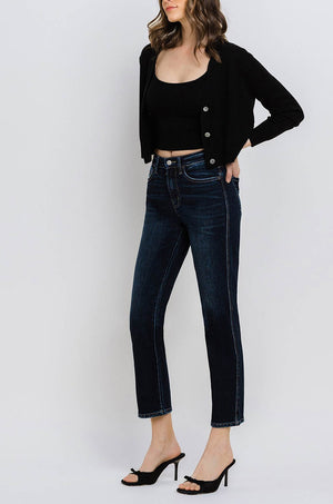 Flying Monkey - High Rise Cropped Straight Jeans - BY4446A - SaltTree