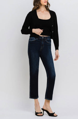 Flying Monkey - High Rise Cropped Straight Jeans - BY4446A - SaltTree