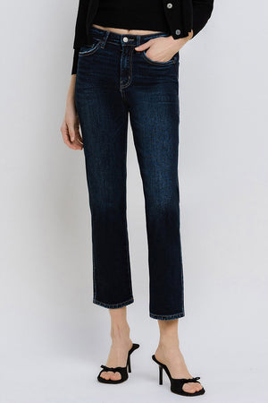 Flying Monkey - High Rise Cropped Straight Jeans - BY4446A - SaltTree