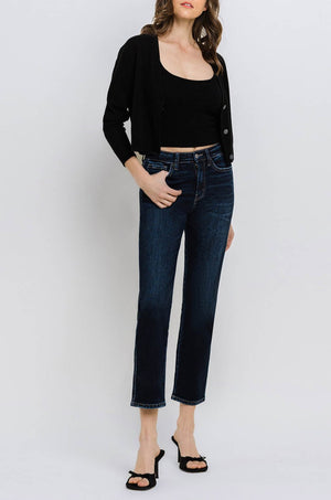 Flying Monkey - High Rise Cropped Straight Jeans - BY4446A - SaltTree