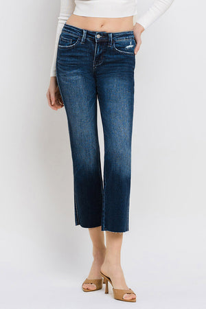 Flying Monkey - Mid Rise Cropped Straight Jeans - BY4499A - SaltTree
