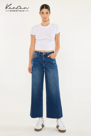 Kancan - Tory Essentials High Rise Crop Wide Leg Jeans (26.5" Inseam) - KC20108D-SaltTree