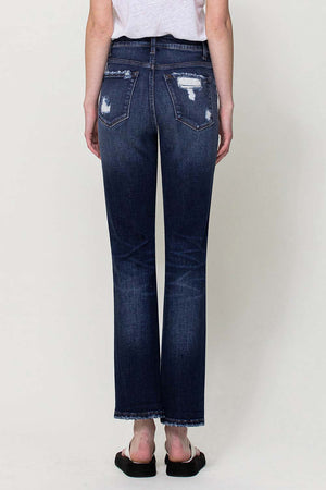 Flying Monkey - Yoko - Distressed Super High Rise Straight Jeans - F4369 - SaltTree