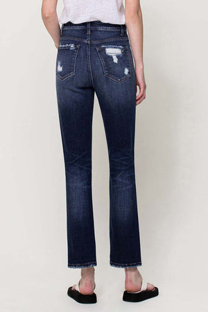 Flying Monkey - Yoko - Distressed Super High Rise Straight Jeans - F4369 - SaltTree