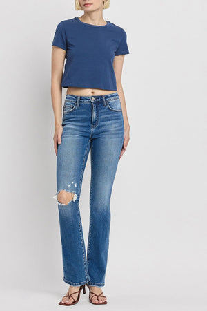 Flying Monkey - Independent Studies - Stretch High rise Straight Leg Jean - F4847N - SaltTree