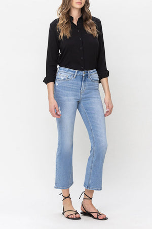 Flying Monkey - High Rise Crop Flare Jeans - F5203 - SaltTree