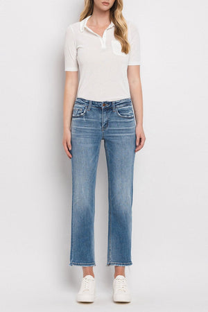 Flying Monkey - Mid Rise Crop Straight Jean - F5221 - SaltTree
