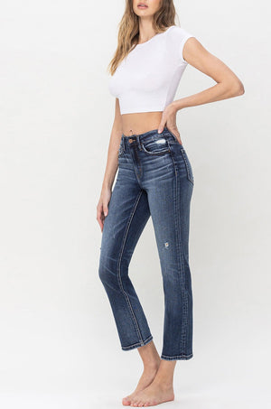 Flying Monkey - Benefactor - High Rise Ankle Slim Straight Jeans - F5223 - SaltTree