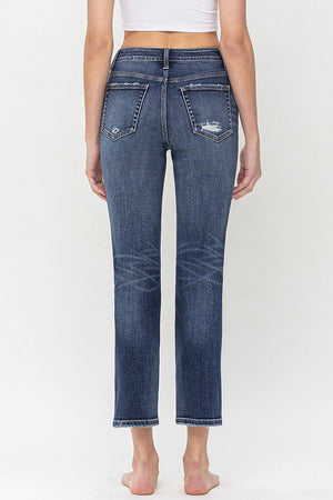 Flying Monkey - Benefactor - High Rise Ankle Slim Straight Jeans - F5223 - SaltTree