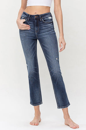 Flying Monkey - Benefactor - High Rise Ankle Slim Straight Jeans - F5223 - SaltTree