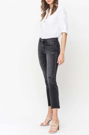 Flying Monkey - Mid Rise Cropped Slim Straight Jeans - F5236 - SaltTree