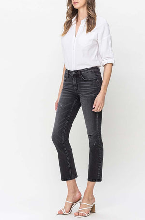 Flying Monkey - Mid Rise Cropped Slim Straight Jeans - F5236 - SaltTree