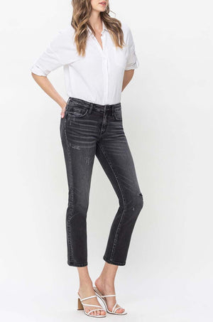 Flying Monkey - Mid Rise Cropped Slim Straight Jeans - F5236 - SaltTree
