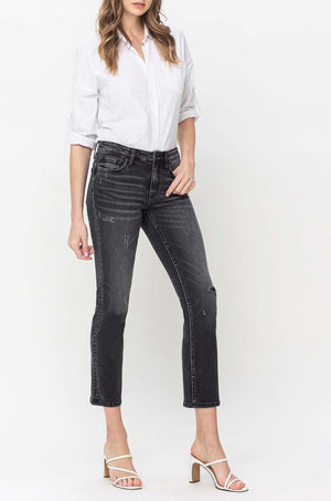Flying Monkey - Mid Rise Cropped Slim Straight Jeans - F5236 - SaltTree