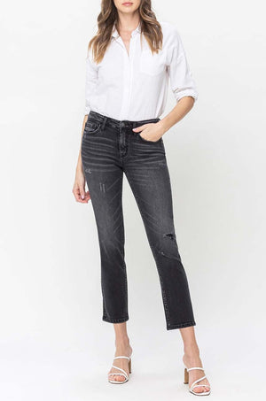 Flying Monkey - Mid Rise Cropped Slim Straight Jeans - F5236 - SaltTree
