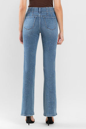 Flying Monkey - High Rise Front Pocket W/ Dart Detail Flare Jeans - F5510 - SaltTree