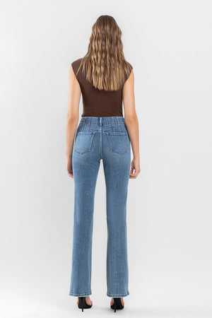 Flying Monkey - High Rise Front Pocket W/ Dart Detail Flare Jeans - F5510 - SaltTree