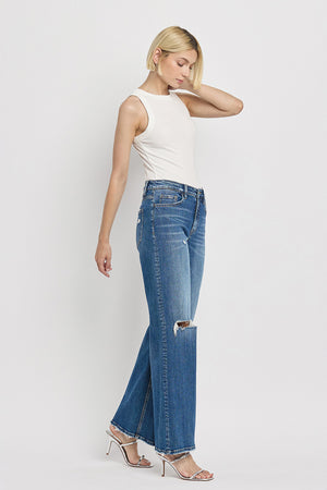 Flying Monkey - High Rsie Wide Lag Jeans - F5684 - SaltTree