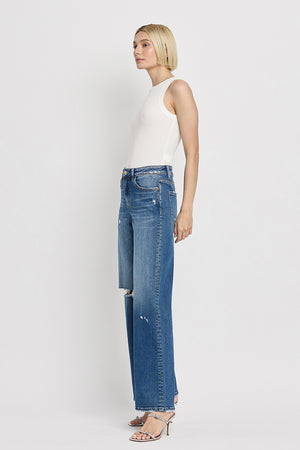 Flying Monkey - High Rsie Wide Lag Jeans - F5684 - SaltTree