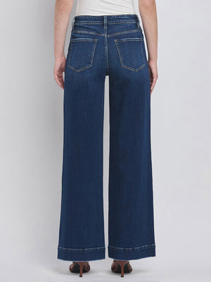 Flying Monkey - High Rise Wide Trouser Jeans - F5764D - SaltTree