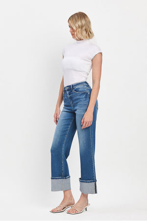 Flying Monkey - 90's vintage super High Rise Cuffed Flare Jeans - F5827 - SaltTree