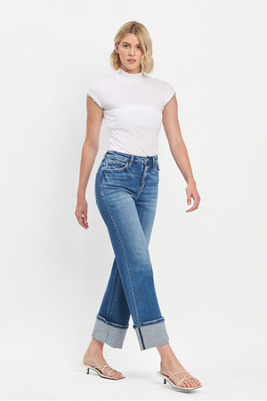 Flying Monkey - 90's vintage super High Rise Cuffed Flare Jeans - F5827 - SaltTree