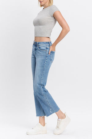 Flying Monkey - High Rise Ankle Straight Jeans - F5866 - SaltTree