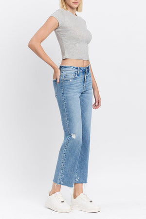 Flying Monkey - High Rise Ankle Straight Jeans - F5866 - SaltTree