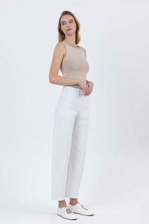 Flying Monkey - Super High Rise Panel Detail Barrel Jeans - F5880 - SaltTree