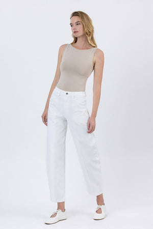 Flying Monkey - Super High Rise Panel Detail Barrel Jeans - F5880 - SaltTree