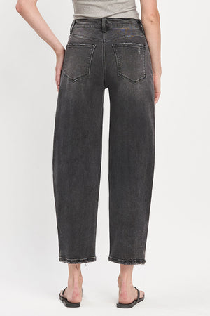 Flying Monkey - Super High Rise Panel Detail Barrel Jeans - F5880 - SaltTree