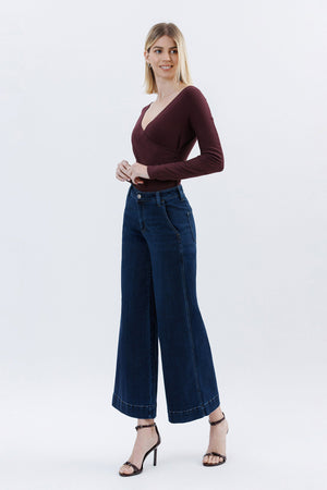Flying Monkey Jeans - High Rise Ankle Wide Leg Jeans - F5923 - SaltTree