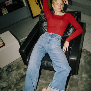 Flying Monkey Jeans - High Rise Cuffed Wide Jeans - F5998 - SaltTree