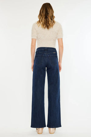 Kancan - Norie Essentials High Rise Wide Leg Jeans KC20089D - SaltTree