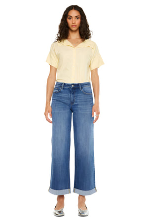 Kancan - Reyna Essentials High Rise Wide Leg Jeans - kc20090d - SaltTree