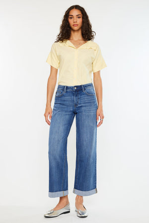 Kancan - Reyna Essentials High Rise Wide Leg Jeans - kc20090d - SaltTree