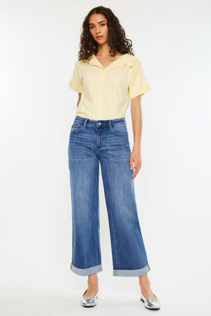 Kancan - Reyna Essentials High Rise Wide Leg Jeans - kc20090d - SaltTree