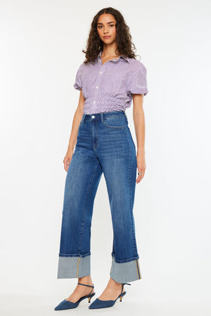 Kancan - Delia Essentials High Rise Crop Wide Leg Jeans - kc20091d - SaltTree