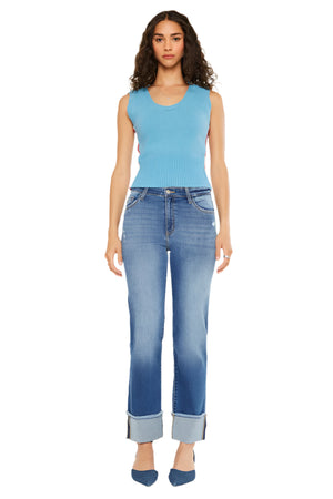 Kancan - Quin Essentials High Rise Straight Jeans - kc20093m - SaltTree