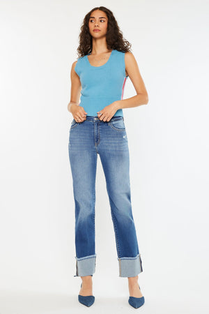 Kancan - Quin Essentials High Rise Straight Jeans - kc20093m - SaltTree