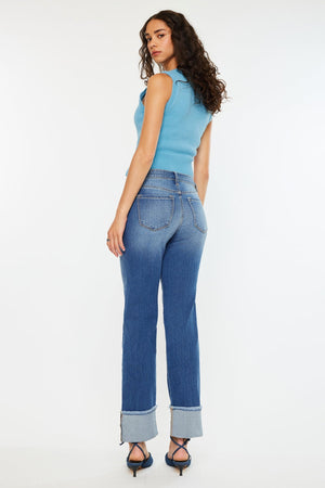 Kancan - Quin Essentials High Rise Straight Jeans - kc20093m - SaltTree