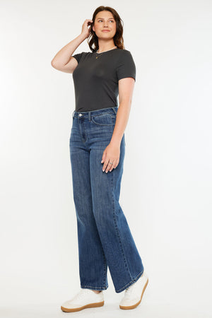 Kancan - Viola High Rise Wide Jeans - Curvy - kc20096mcv - SaltTree