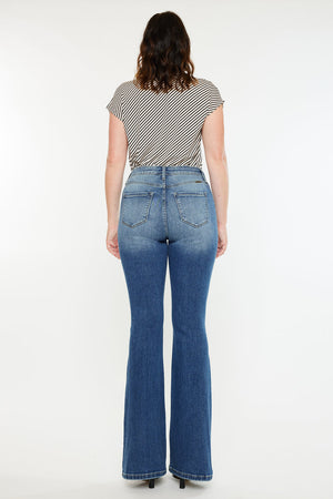Kancan - Tana High Rise Wide Flare Jeans - Curvy - kc20099mcv - SaltTree