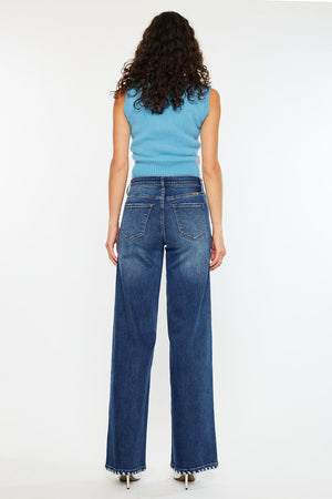 Kancan - Tiara High Rise Wide Leg Jeans - kc20106d - SaltTree