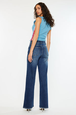 Kancan - Tiara High Rise Wide Leg Jeans - kc20106d - SaltTree