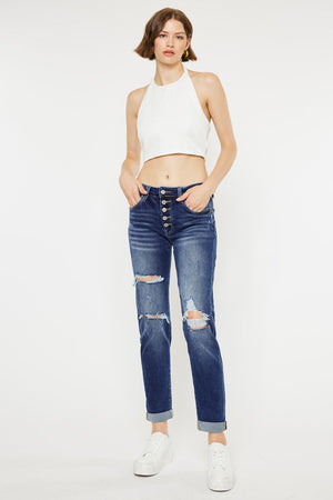 Kancan - Women's High Rise Mom Jeans - kc5118d - SaltTree