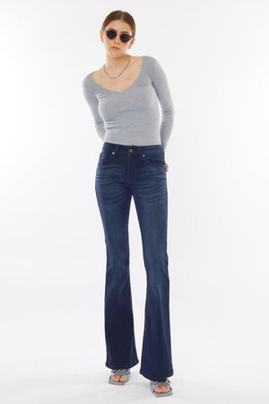 Kancan - Women's Mid-Rise Flare Boot Cut Jean - kc6102 - SaltTree