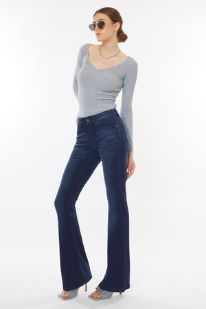 Kancan - Women's Mid-Rise Flare Boot Cut Jean - kc6102 - SaltTree