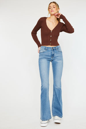 Kancan - Women's Mid-Rise Flare Boot Cut Jean - kc6102 - SaltTree