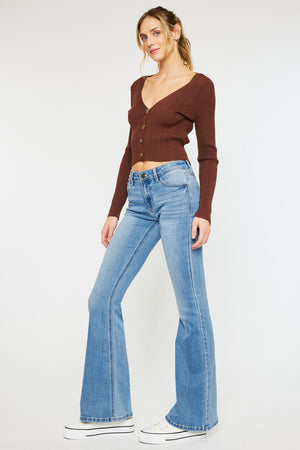 Kancan - Women's Mid-Rise Flare Boot Cut Jean - kc6102 - SaltTree